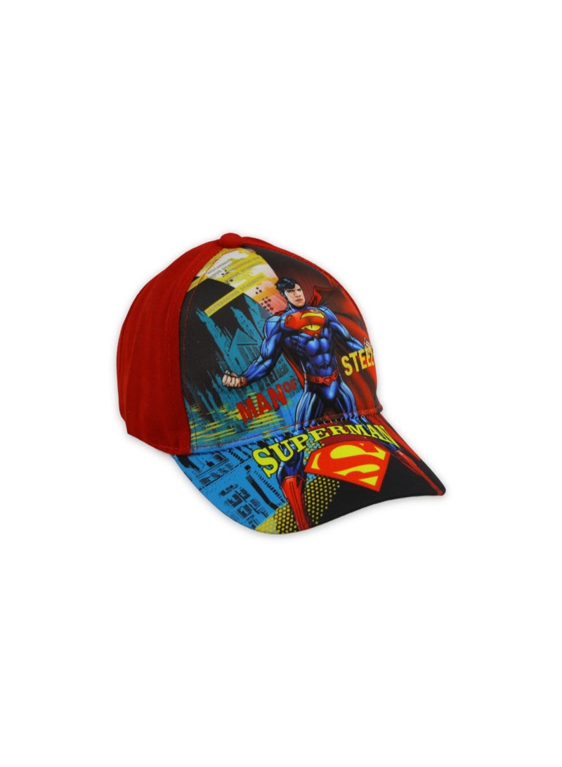 Boys Cap – Red with Super-Man Print - Image 3