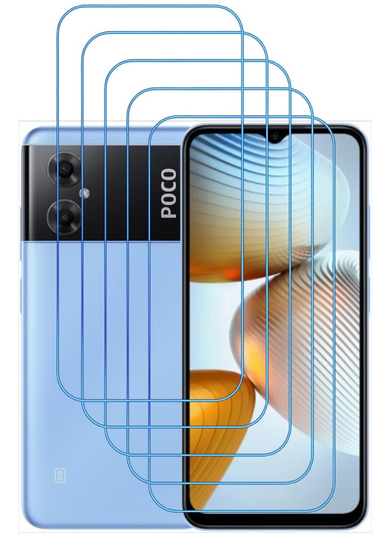 ACLIX 5 Pieces Antistatic ESD Dustproof Premium Quality High Definition Clear Tempered Glass Screen Protector Designed For Xiaomi Poco M4 5G - Image 1