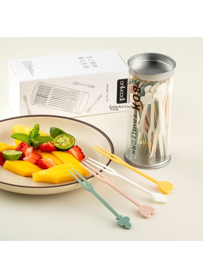 Onlycook Disposable Fruit Forks, Food-grade Fruit Picks, Cake Forks, Dessert Forks With Fun Design, 36-piece Set - Image 2