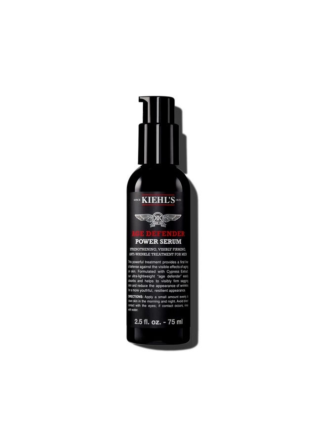 Age Defender Power Face Serum, Anti-Aging Firming Facial Serum For Men, Reduces Look Of Fine Lines & Wrinkles, Quick-Absorbing, Lightweight, With Cypress Extract & Adenosine - 2.5 Fl Oz