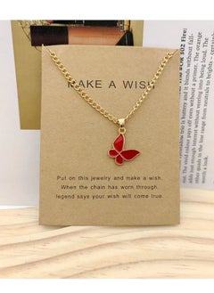 Unique women necklace with butterfly design distinctive women accessory gold color with card