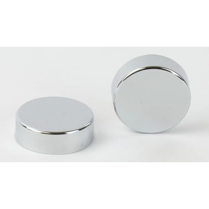 TWO CHROME COVER CAP FOR TOWEL RAIL RADIATOR FOR BLANKING PLUG AND BLEEDING VALVE - Image 2