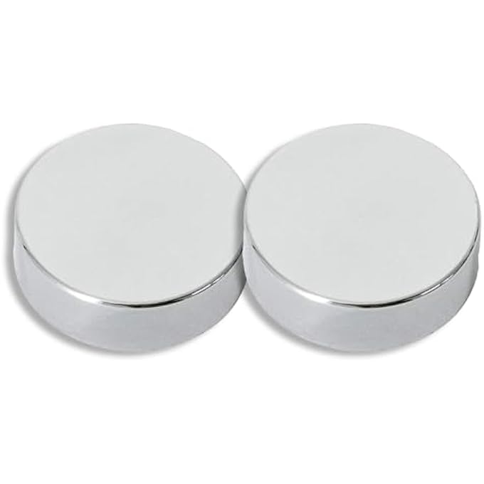TWO CHROME COVER CAP FOR TOWEL RAIL RADIATOR FOR BLANKING PLUG AND BLEEDING VALVE - Image 1