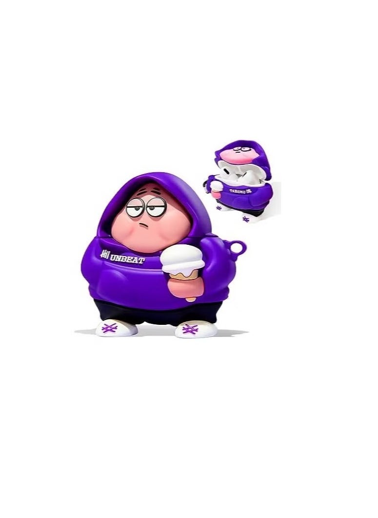 Generic - AirPods Pro Case Soft Silicone Shockproof Cover for Apple Airpods Pro, New 3D Cute Cartoon Creative Fun Case Skin with Keychain Design for AirPods Pro Charging Case 2019 (Purple) - Image 1