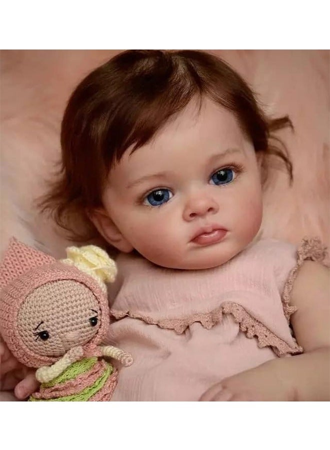 Beauenty 60cm Baby Doll with Lifelike Silicone Body Pink Cute Gift Toy for Girls over Three Years Old - Image 2