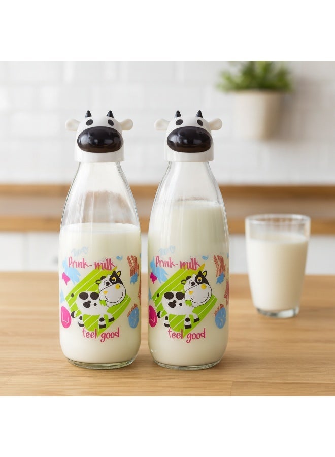 تيتيز زجاجة حليب شكل بقرة 1 ليتر 27X9 سم طقم 2 حبة - Image 1