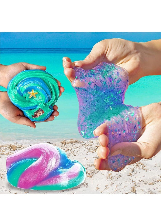 Beauenty DIY Slime Kit for Kids,DIY Mermaid Slime Making Toys Kids for 6-12,Fluffy Cloud Foam Squish Glitter Slime Making Kits,Fun Slime Making Kit Awesome Craft Toy Birthday Present Ideas - Image 5