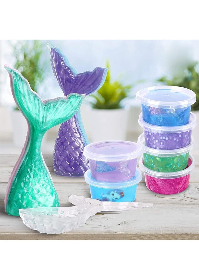Beauenty DIY Slime Kit for Kids,DIY Mermaid Slime Making Toys Kids for 6-12,Fluffy Cloud Foam Squish Glitter Slime Making Kits,Fun Slime Making Kit Awesome Craft Toy Birthday Present Ideas - Image 4