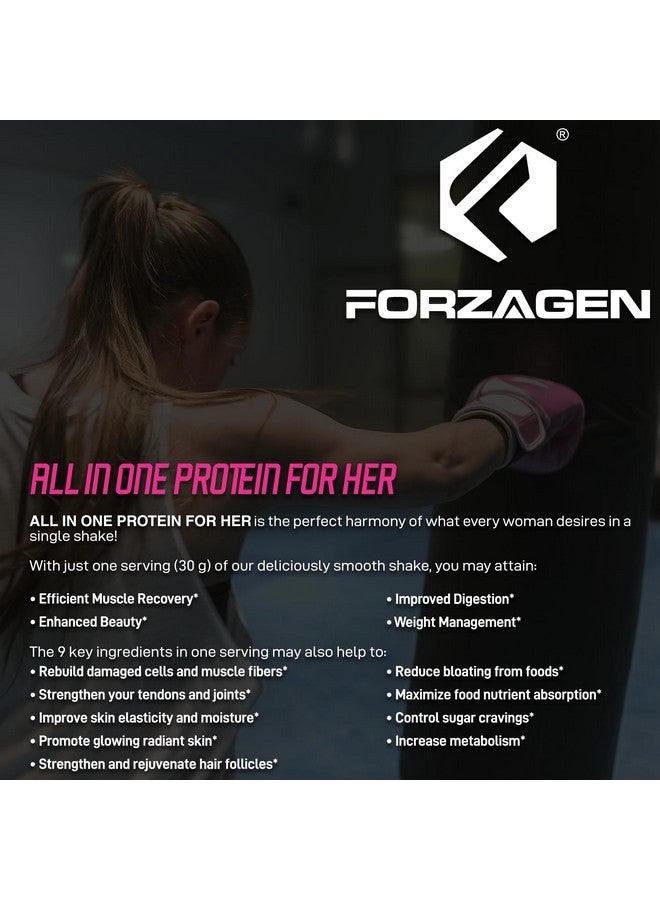 Forzagen All in One Protein for Her | Women’s Protein Powder with Multi Collagen Peptides | Hydrolyzed Collagen Supplement, Gut Health, Great for Pre & Post Workout | Vanilla, 30+ Servings - Image 5