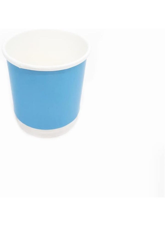 SNH Packing SNH Packing Disposable Double Wall Paper Coffee Cups 25-Pack, 4 oz Capacity, Blue  - Image 3