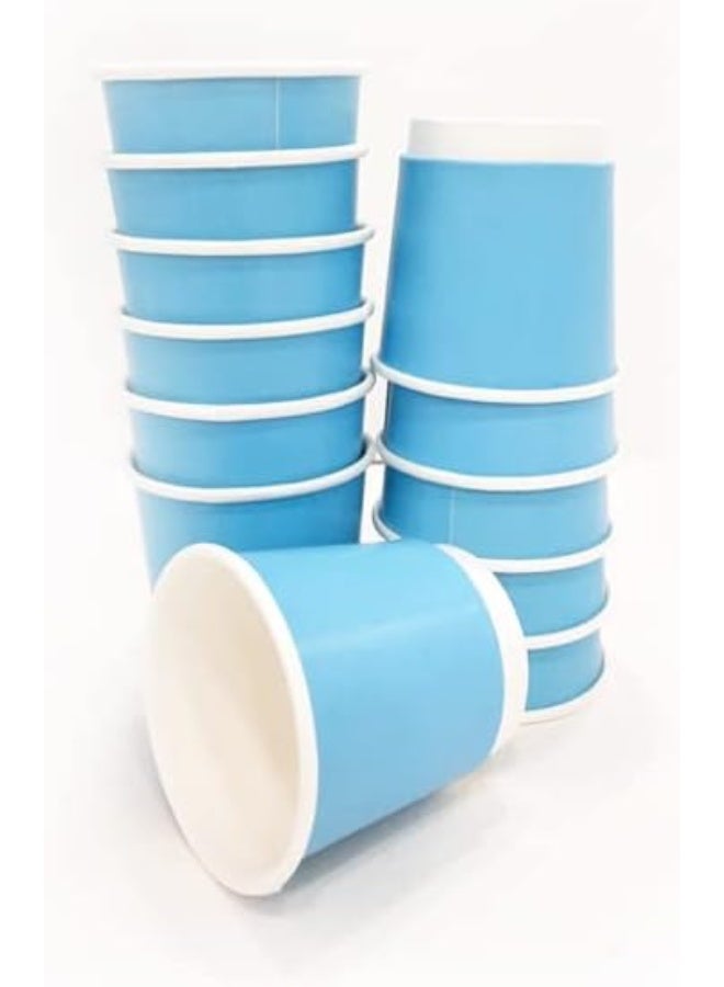 SNH Packing SNH Packing Disposable Double Wall Paper Coffee Cups 25-Pack, 4 oz Capacity, Blue  - Image 2