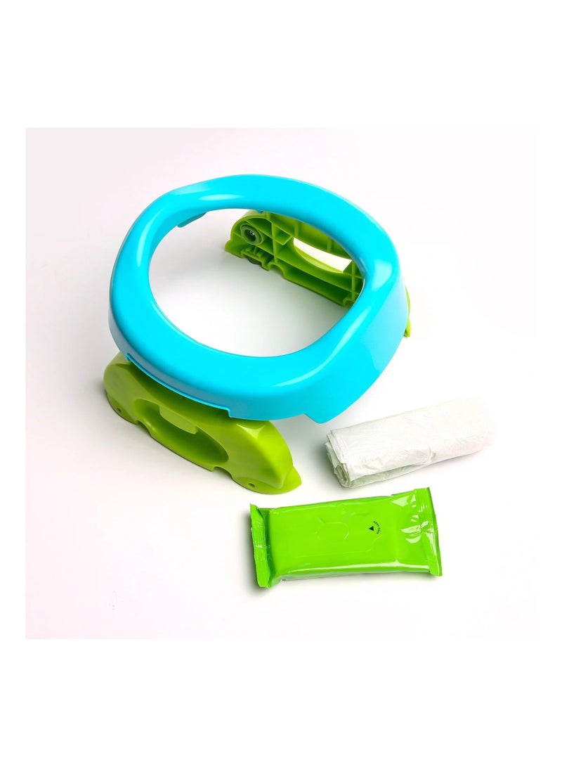 ebebek Baby Potty Foldable Potty Training Seat with Gift 15 Pocket Wipes and 10 Trash Bags - Image 3
