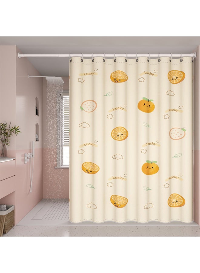 هومستر ستارة دش بتصميم برتقالي مع 10 خطاطيف، مقاس 120x180 سم، قماش البوليستر، مقاومة للماء وقابلة للغسيل في الغسالة - Image 1