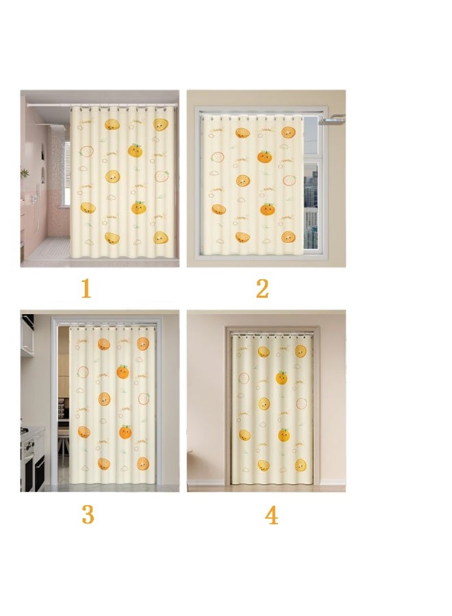 هومستر ستارة دش بتصميم برتقالي مع 10 خطاطيف، مقاس 120x180 سم، قماش البوليستر، مقاومة للماء وقابلة للغسيل في الغسالة - Image 4