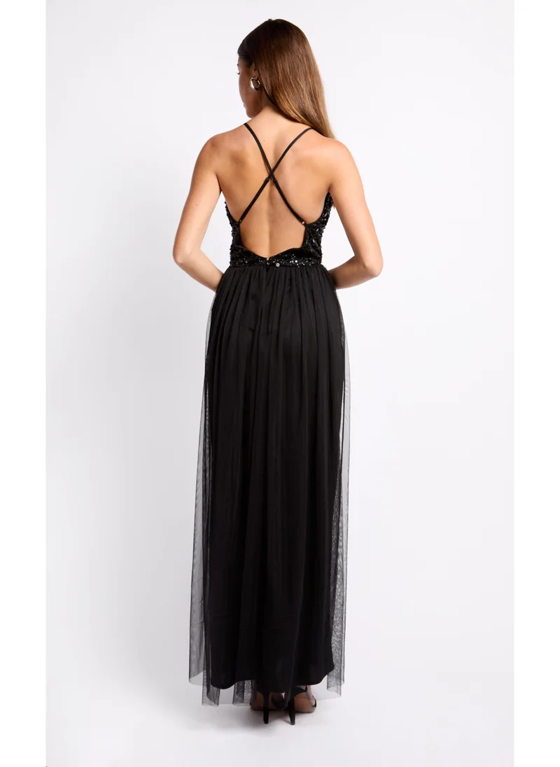 Little Mistress Embellished Maxi Dress