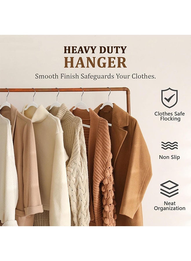 رولستيمي الشماعات المخملية العاج 100 حزمة - هوك الفضة ، الفضاء إنقاذ عدم الانزلاق علاقات ملابس ، 16.5 بوصة مع شريط التعادل للمعاطف ، سترة ، جاكيتات ، فساتين ، قمصان ، الدعاوى والقمصان - Image 3