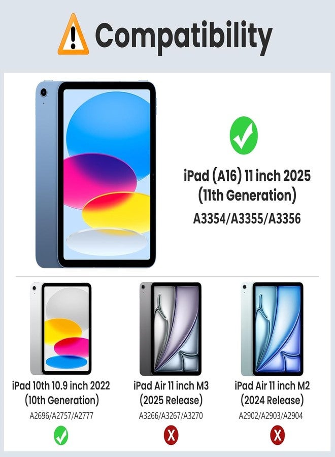 MoKo for iPad 11-inch (A16) 11th Generation Case 2025/ iPad 10th Generation Case with Pencil Holder 2022 10.9 inch, Built-in Screen Protector Clear Back, Multi Angle Viewing Stand, Blue Starry Sky - Image 2
