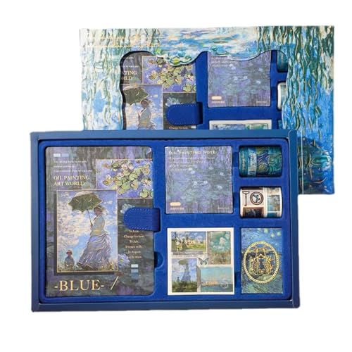 Crackles Scrapbooking Kit with Vintage Oil Painting Notebook (196 Sheets), Washi Tapes, PET Stickers, Note Papers & Bookmark – Aesthetic Journaling Set for Teen Girls & Women – B6 Size - Image 1