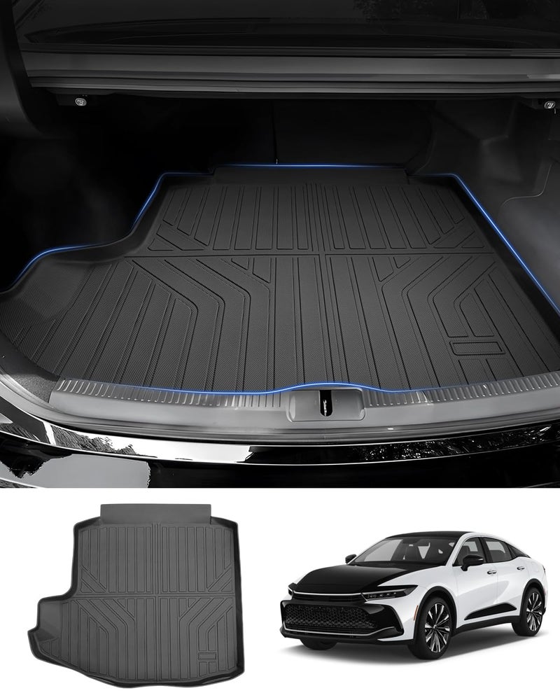 Powerty Trunk Mat for Toyota Crown 2023 2024 2025 2026 Accessories Cargo Mats TPE All Weather Cargo Liner HeavyDuty Trunk Liners