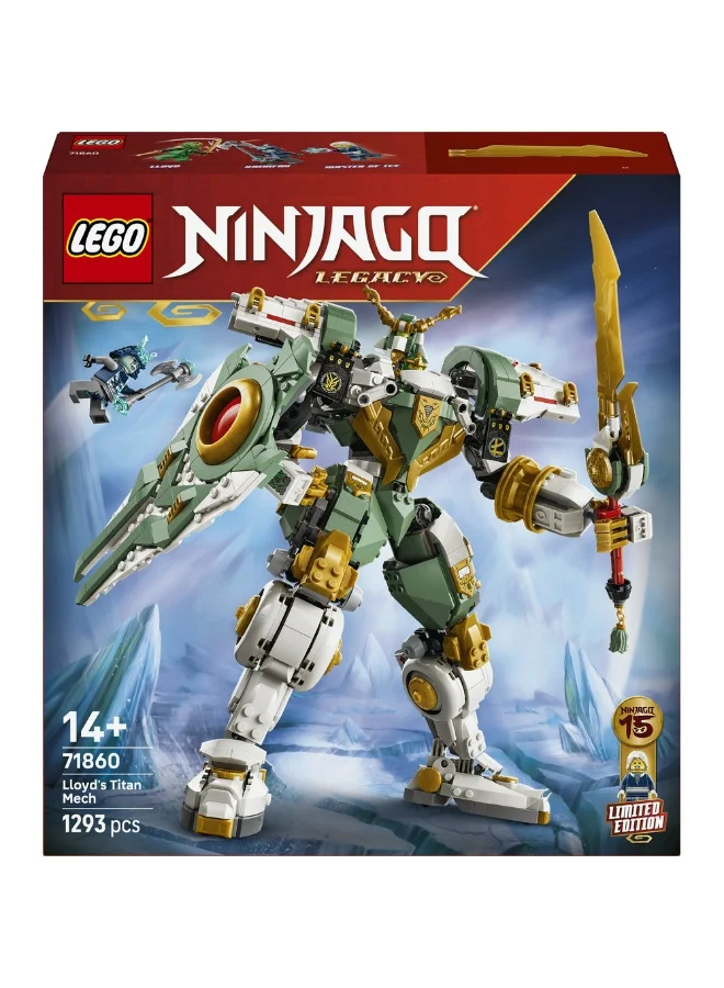 LEGO NINJAGO Lloyd’s Titan Mech 15th Anniversary Toy 71860 (Age 14+, 1293 Pieces)