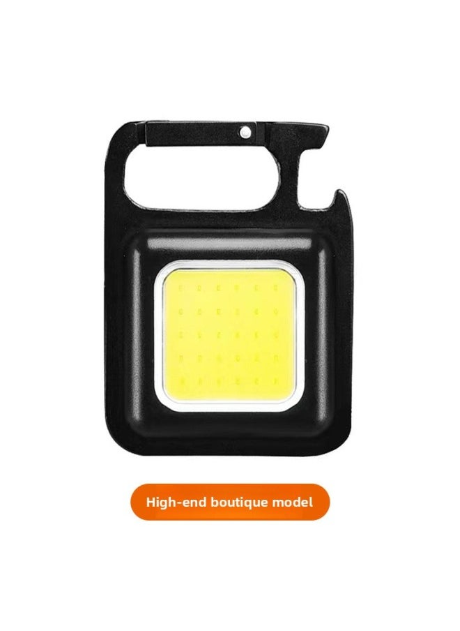Generic - Outdoor Camping Light Strong Light Multi-function Key Chain Light Charging Work Light Highlight Warning Light Flashlight-Color:Black - Image 1