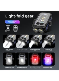 Generic Outdoor Camping Light Strong Light Multi-function Key Chain Light Charging Work Light Highlight Warning Light Flashlight-Color:Black  - Image 4
