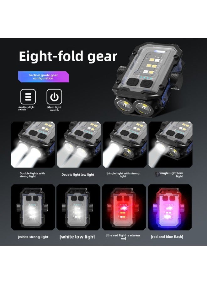 Generic - Outdoor Camping Light Strong Light Multi-function Key Chain Light Charging Work Light Highlight Warning Light Flashlight-Color:Black - Image 1
