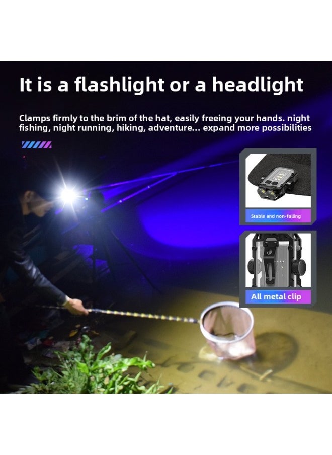 Generic - Outdoor Camping Light Strong Light Multi-function Key Chain Light Charging Work Light Highlight Warning Light Flashlight-Color:Black - Image 1
