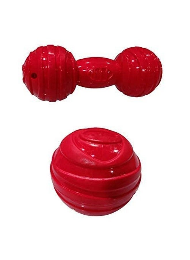 Non Toxic Spiky Strong And Extra Durable Teething Chew Ball And Dumball Fetch Toy For Dogs Puppy And Breeds - Image 1