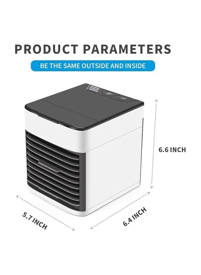 Generic Portable Air Cooling Fan with LED Light White/Black  - Image 2