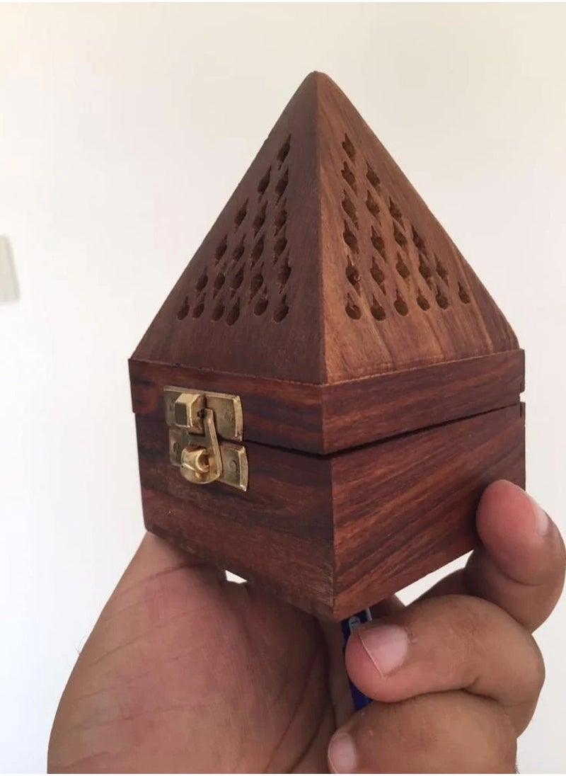 co arma Wooden pyramid shaped incense burner  - Image 1