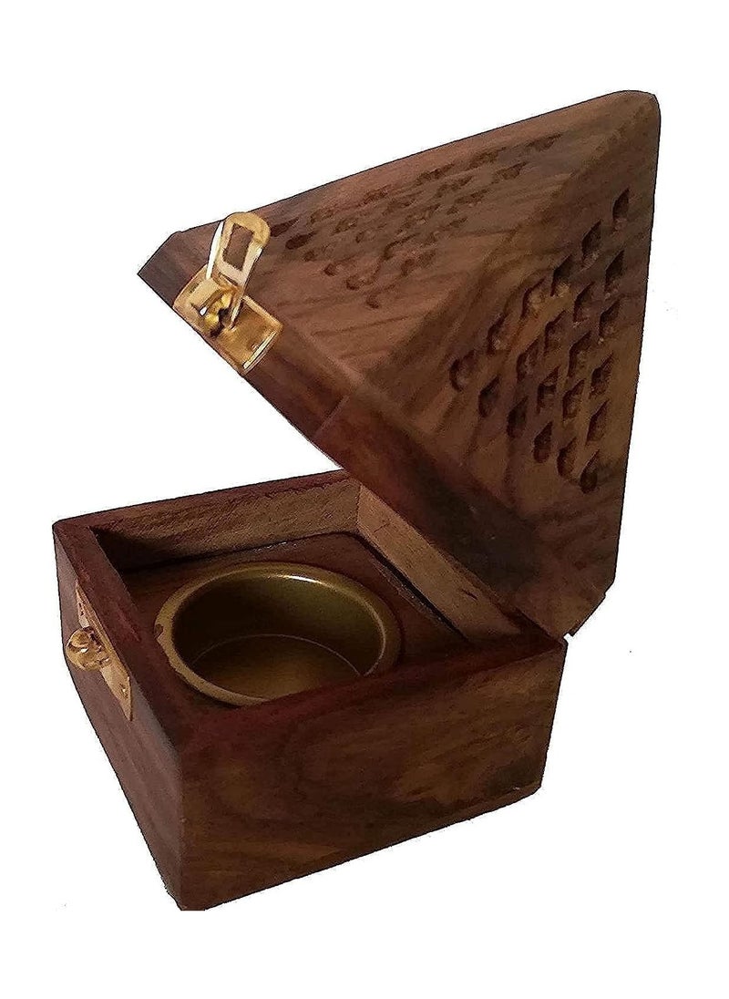 co arma Wooden pyramid shaped incense burner  - Image 3