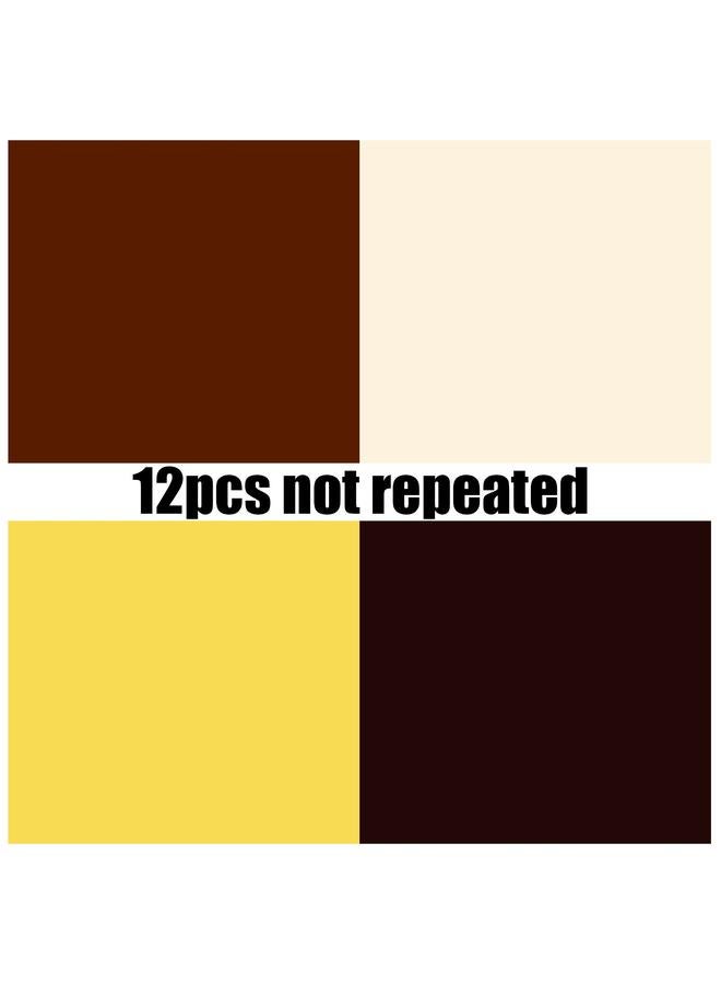 Bluejw 12 Sheets/pack Black And Yellow Solid Color Background Cardboard Account Material Solid Color Kindergarten Children's Handmade Origami Paper Stack Cardboard - Image 4