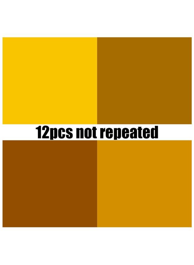 Bluejw 12 Sheets/pack Black And Yellow Solid Color Background Cardboard Account Material Solid Color Kindergarten Children's Handmade Origami Paper Stack Cardboard - Image 5