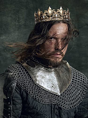 SWEETV Antique Gold King Crown for Men/Women (Unisex), Men's Tiara Prince Diadem, Crystal Medieval Headwear, Royal Costume Hair Accessories for Cosplay Birthday Wedding Halloween, Clear - Image 2