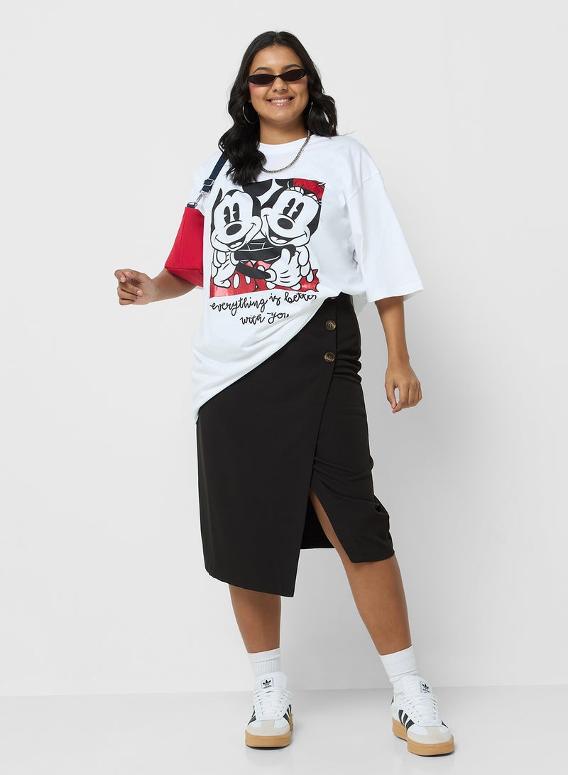 Mickey & Minnie Plus Size Oversize Graphic T-Shirt