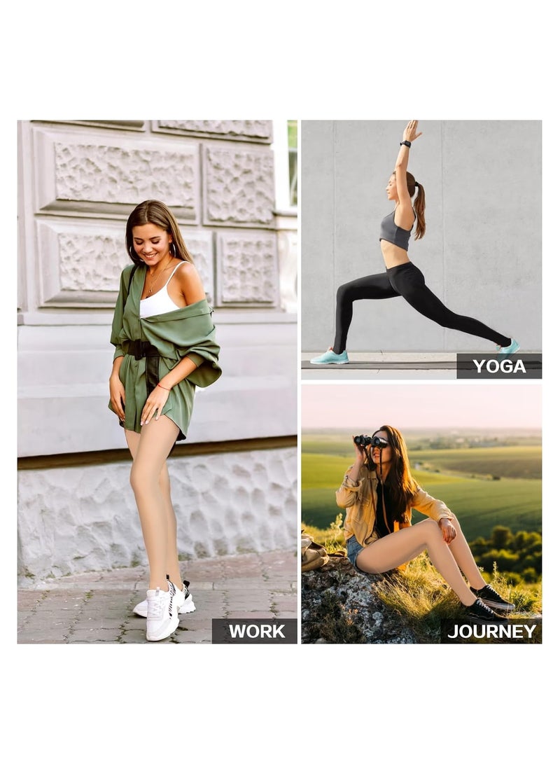 20-30 mmHg Women's Open Toe Compression Pantyhose, Waist High Opaque Tights for Edema, Varicose Veins, Swelling Relief - Ideal for Pregnant Women, Teachers, and Doctors (XL) - Image 2