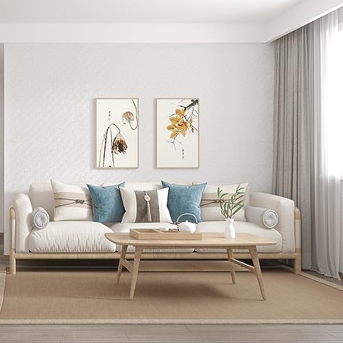 Haimin Fabric Wallpaper Textured Contact Paper (24in X 393in) Grasscloth Wallpaper Peel and Stick Faux Linen Wall Paper Waterproof Vinyl Self Adhesive (White) - Image 4