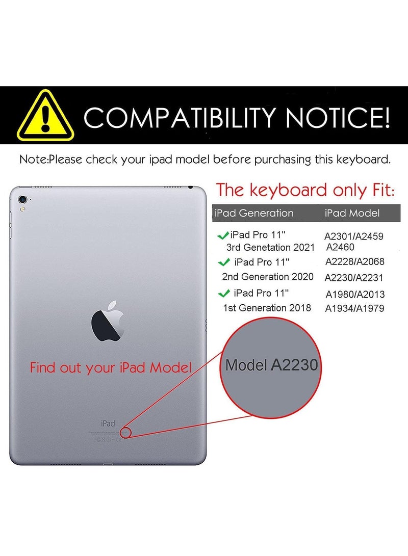 ELTRAZONE iPad Keyboard Case for iPad Apple iPad Pro 11 2018/2020/2021 iPad Cover with Keyboard Built-in Touchpad & Pencil Holder (for iPad 11", Black) - Image 5