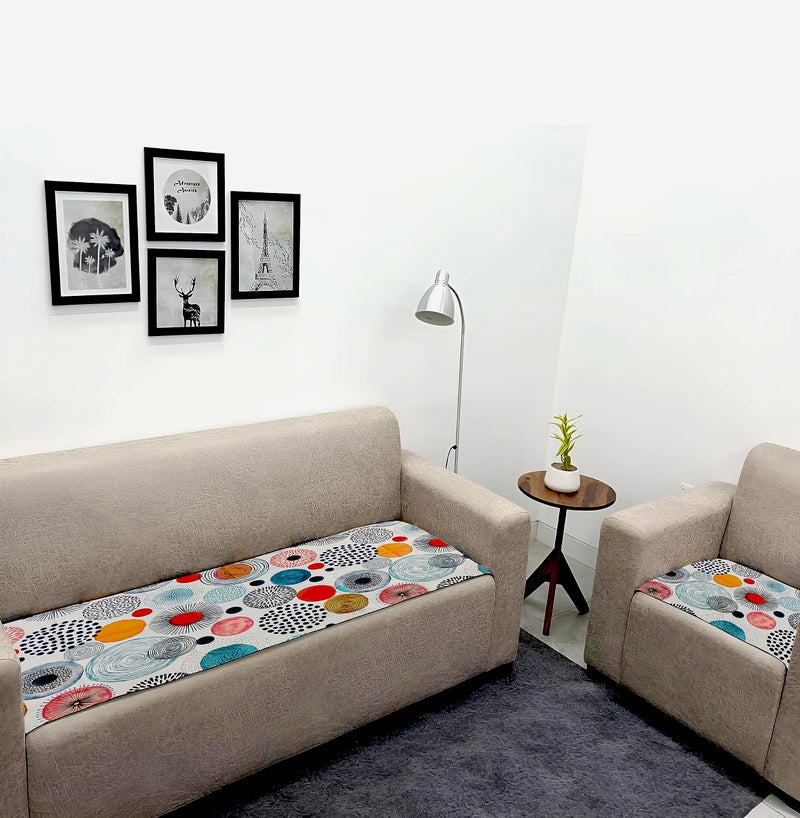 FABANE Polycotton Printed Sofa Seat Cover For 3 Seater With Heavy Antiskid Backing&Easily Machine Washable Sofa Seat Runner For Couch Or Home Living Area (22 X 68 Inches) Gssr003 - Image 2