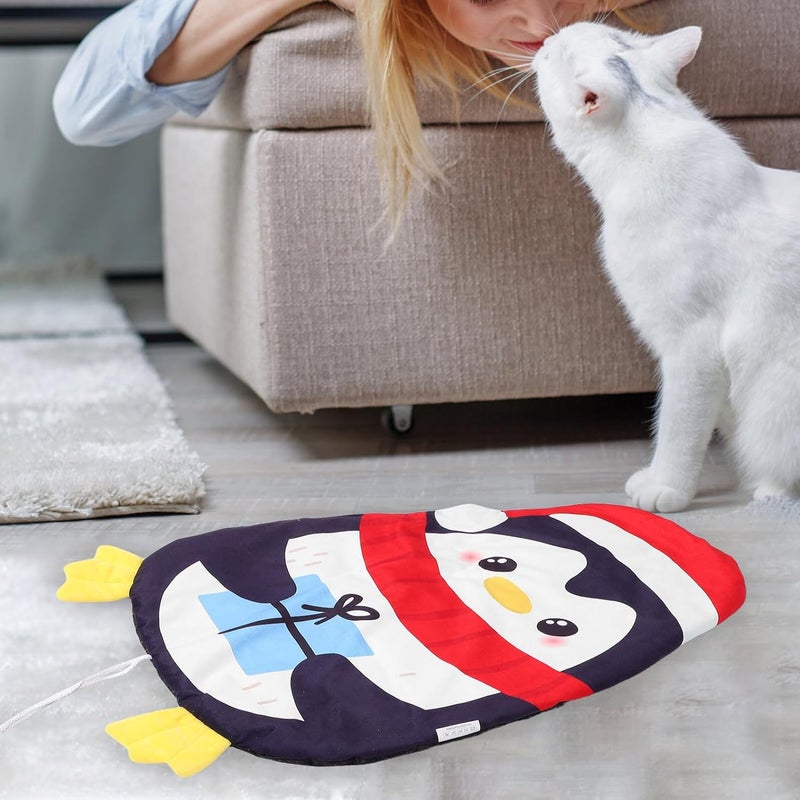 Pet Sleeping Mat for Cats and Dogs Waterproof Portable Pet Bed Cushion Pad Moisture-Resistant Penguin Pattern for Indoor and Outdoor Use - Image 5