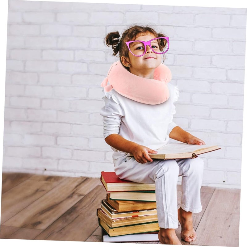 Boy Girl Cartoon Neck Pillow Set with Eye Mask Travel U-Shaped Memory Foam Neck Cushion for Comfort Lightweight and Washable for Sleeping Car Airplane - Image 4