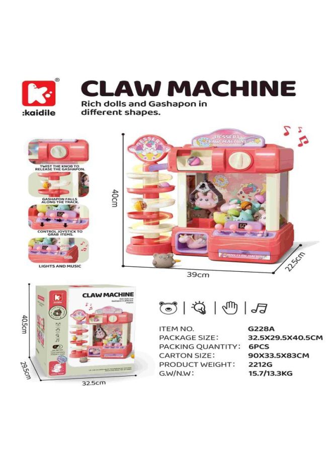 Oversized Children's Doll Holding Machine Clip Doll Machine Household Coin-operated Egg Twisting Machine Toy Little Boy Birthday Gift-Specifications:Rose Red Oversized Dual-mode Doll Machine - Image 4
