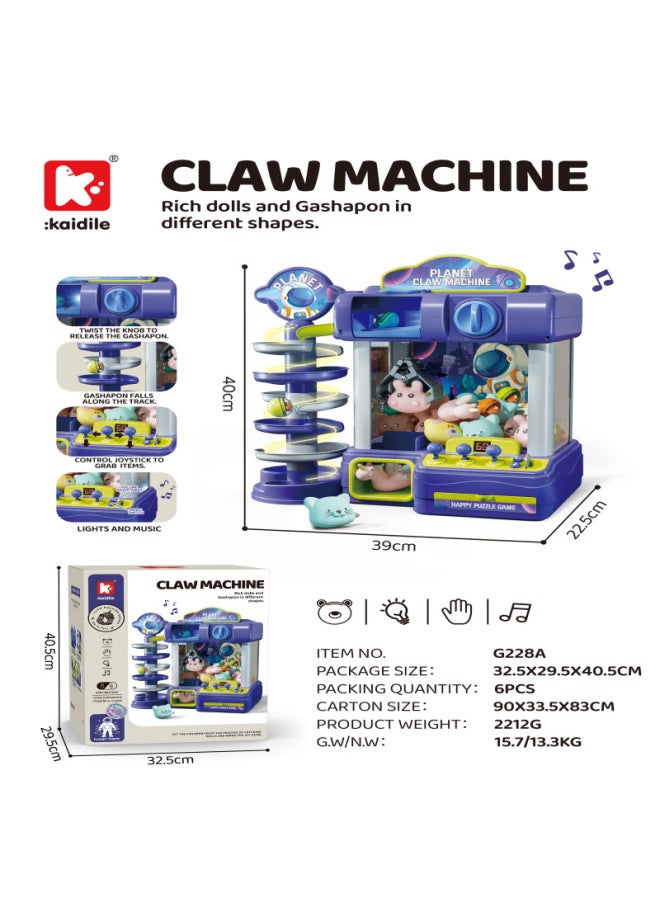 Oversized Children's Doll Holding Machine Clip Doll Machine Household Coin-operated Egg Twisting Machine Toy Little Boy Birthday Gift-Specifications:Rose Red Oversized Dual-mode Doll Machine - Image 2