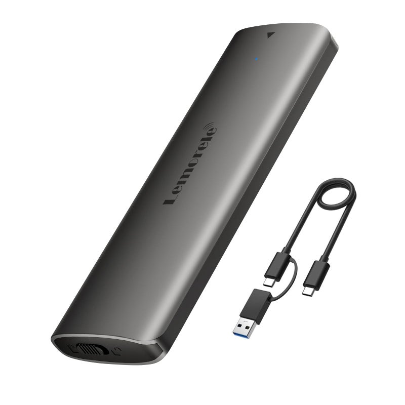Lemorele Aluminum M2 NVMe EnclosureUSB 32 Gen2 10Gbps ToolFree SSD Enclosure for NVMe PCIe MKeyNvme USB Adapter Support UASP Trim for 2280 2260 2242 2230Sata NOT Supported - Image 2