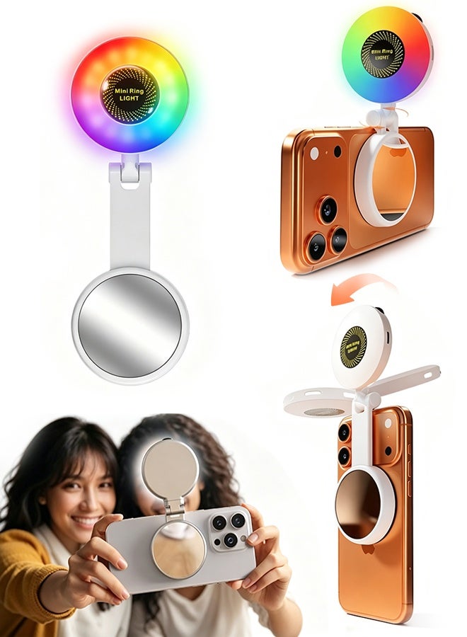 كوانتم Quantum Portable Magnetic Rgb Selfie Ring Light With Makeup Mirror