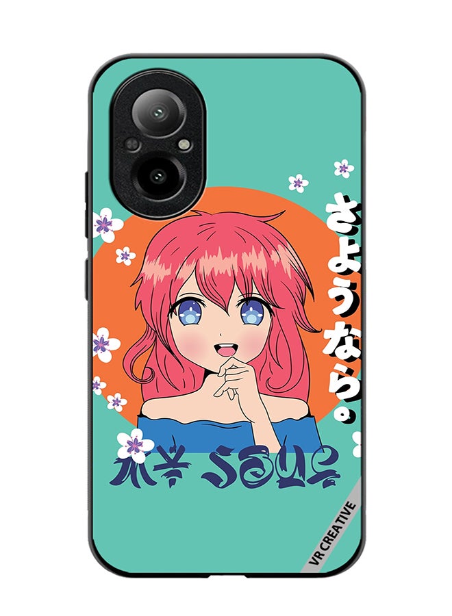 VR CREATIVE Protective Case Cover For Realme C67 4G Japanese Gril Text Means Good Bye Design Multicolour - Image 1