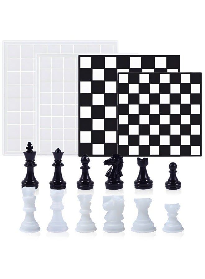 Spot Epoxy Resin Mold Family Entertainment Game Three-dimensional Flag Chess Board Silicone Mold-Specifications:Chess-City - Image 1