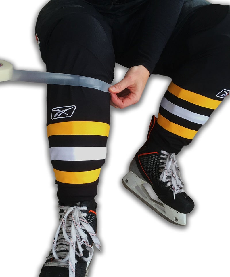 Comp-O-Lite North American Tapes, Comp-O-Lite, Hockey Tape, 3 Rolls Per Pack, Clear Poly Shin Pad, 24MM X 25M Per Roll, Made in USA, Easy Rip & Stretch - Image 4
