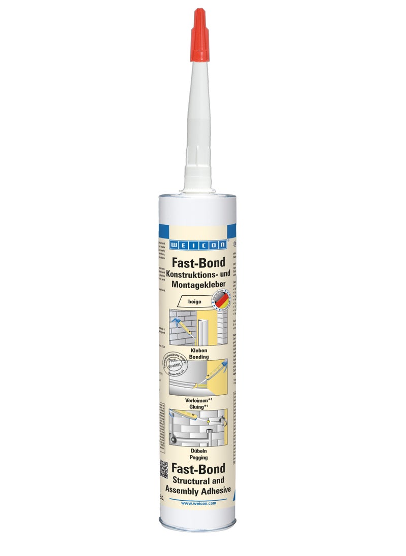 Weicon Fast+Bond Assembly Adhesive 310ml beige Polyurethane-based construction & assembly adhesive  - Image 1